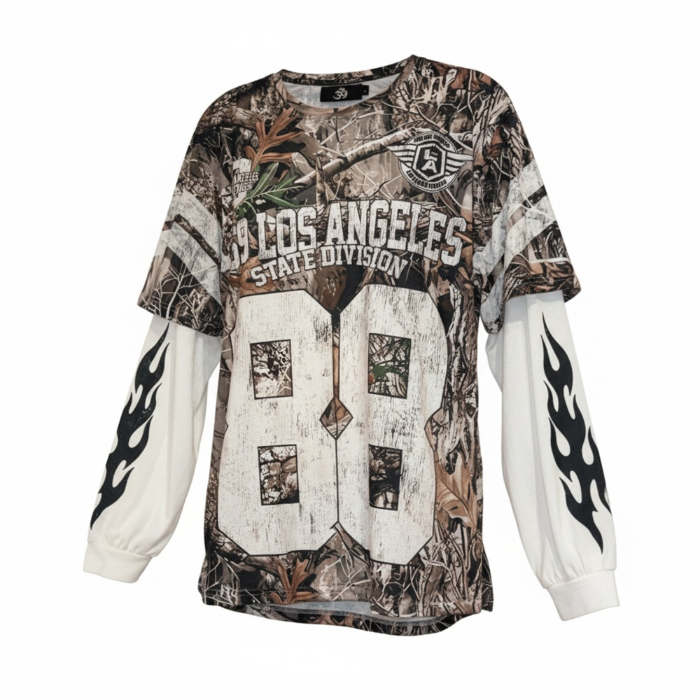 369 Los Angeles State Division Woodland Camo Layered Long Sleeve Tee 88
